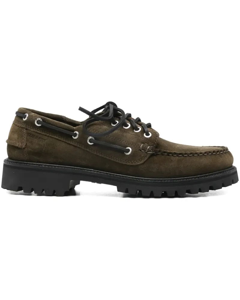 G.H. Bass & Co. lace-up lug-sole boat shoes - Grün Grün