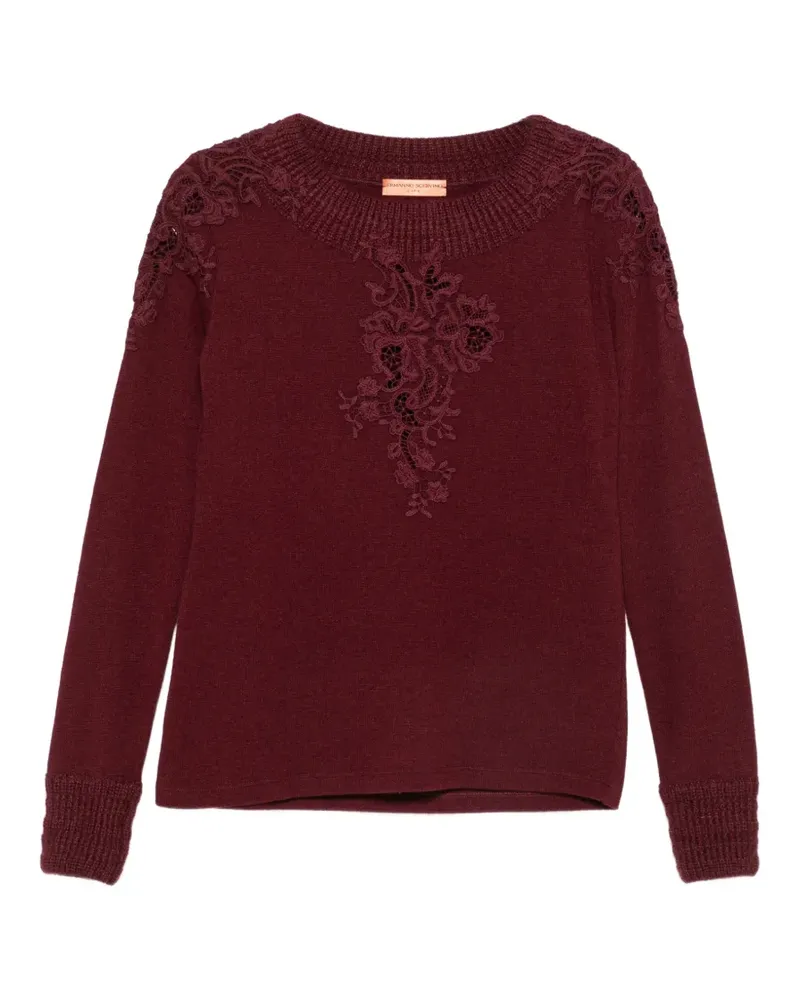 Ermanno Scervino lace-embellished sweater - Rot Rot