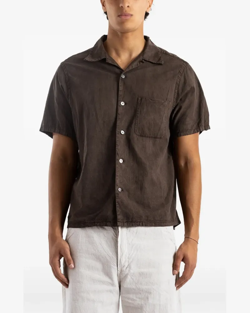 Taiga Takahashi Lot.113 open-collar shirt - Braun Braun