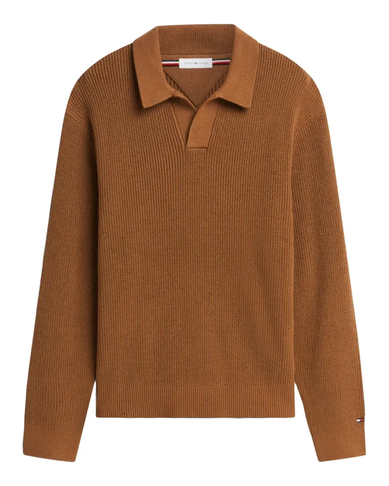 Tommy Hilfiger ribbed-knit polo-collar sweater - Braun Braun