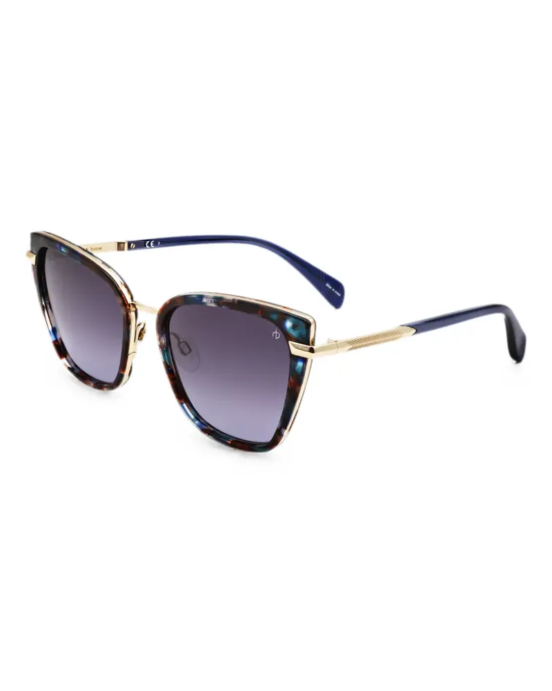 Rag & Bone Cat-Eye-Sonnenbrille in Schildpattoptik - Blau Blau
