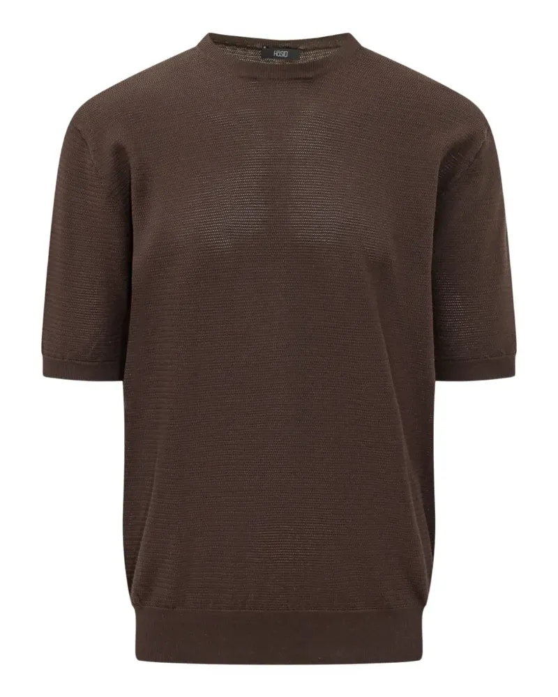 HOSIO Kurzärmeliger Pullover - Braun Braun