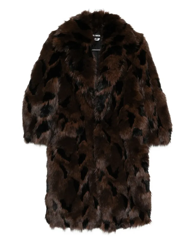 Junya Watanabe Mantel aus Faux Fur - Braun Braun