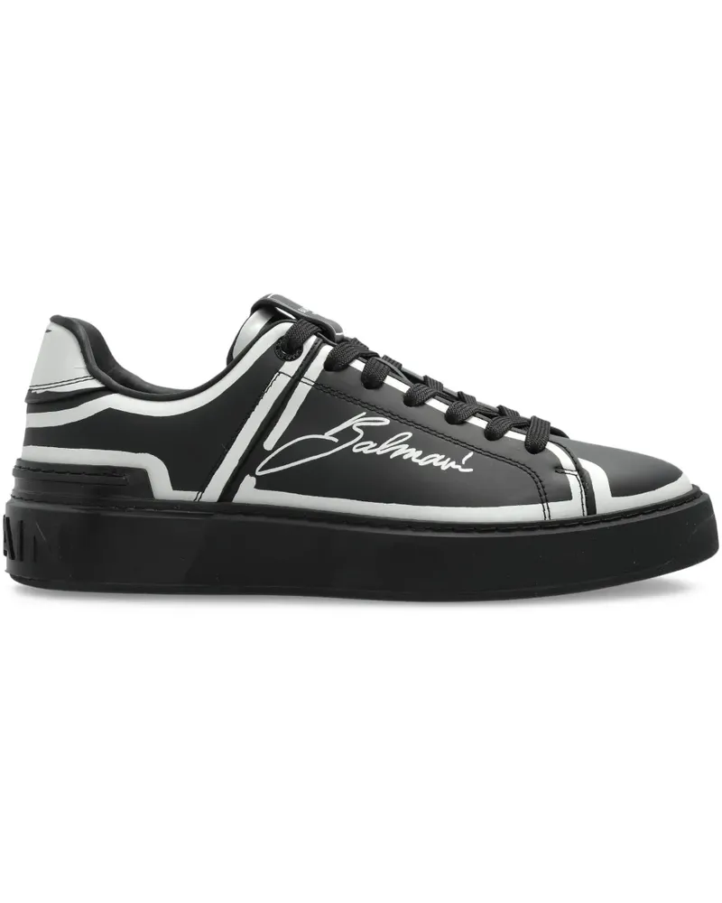 Balmain Sneakers mit Logo-Print - Schwarz Schwarz