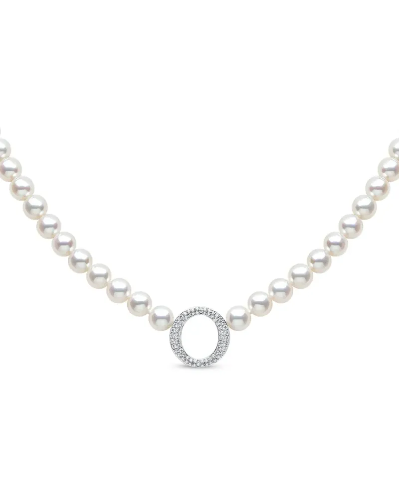 YOKO London 18K white gold freshwater pearl and diamond necklace - Silber Silber