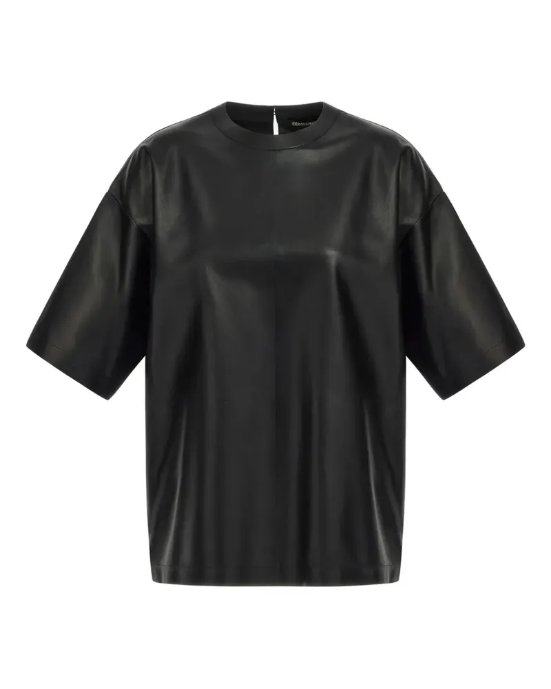 Roberto Cavalli short-sleeve leather T-shirt - Schwarz Schwarz