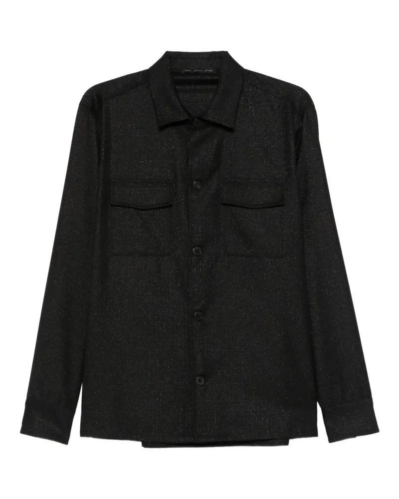 Low Brand Langärmelige Hemdjacke - Schwarz Schwarz
