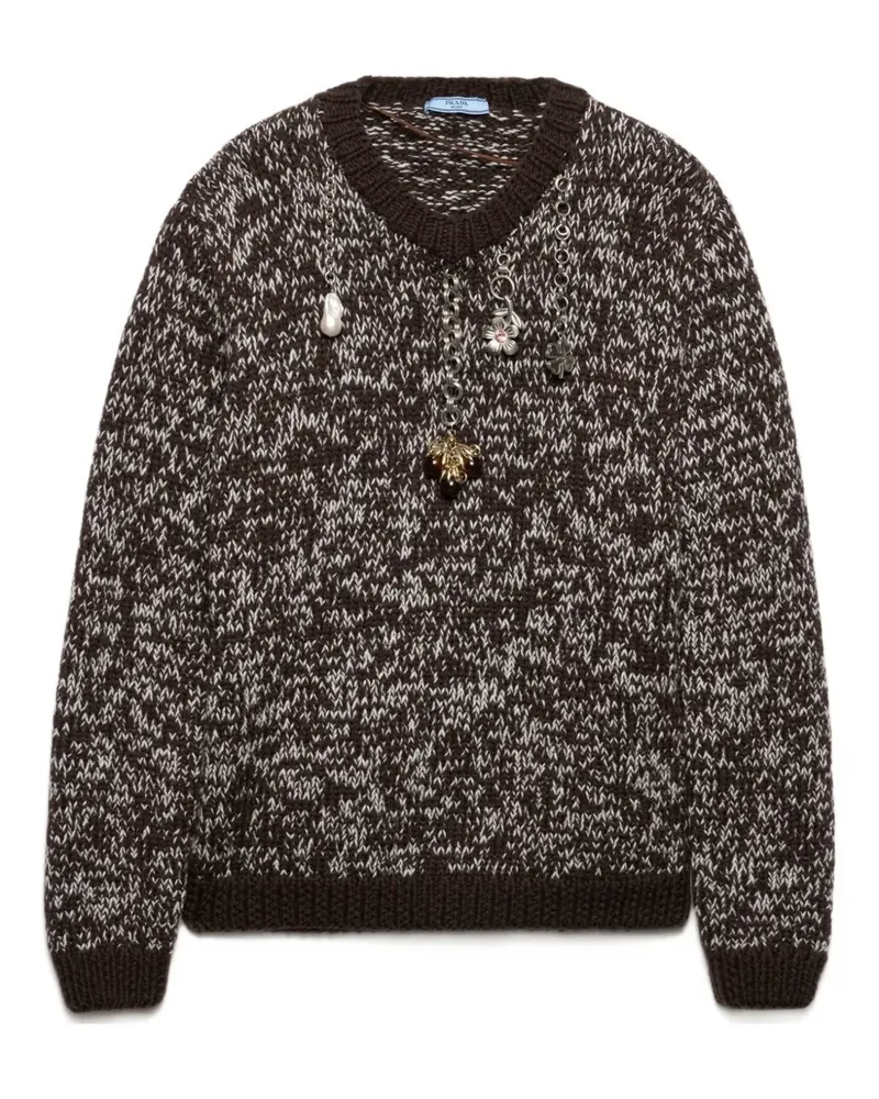Prada Pullover mit Anhängerverzierung - Braun Braun