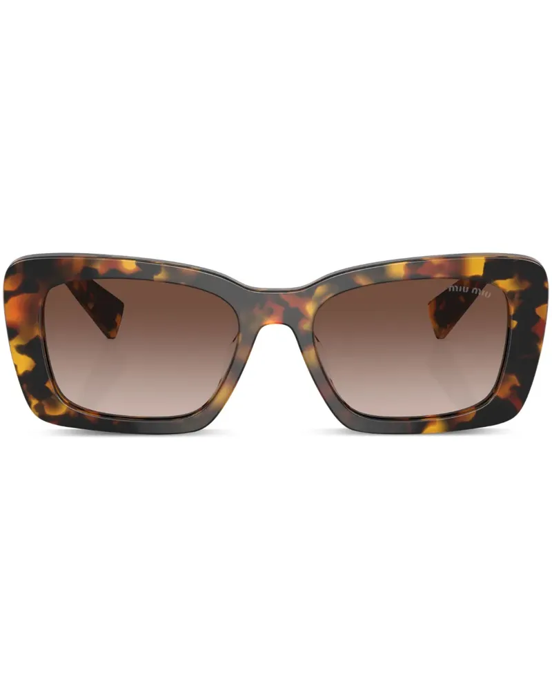 Miu Miu Eckige Sonnenbrille in Schildpattoptik - Grün Grün
