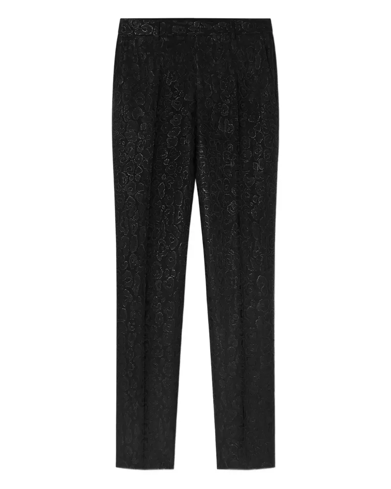 Versace Hose mit Leopardenmuster - Schwarz Schwarz