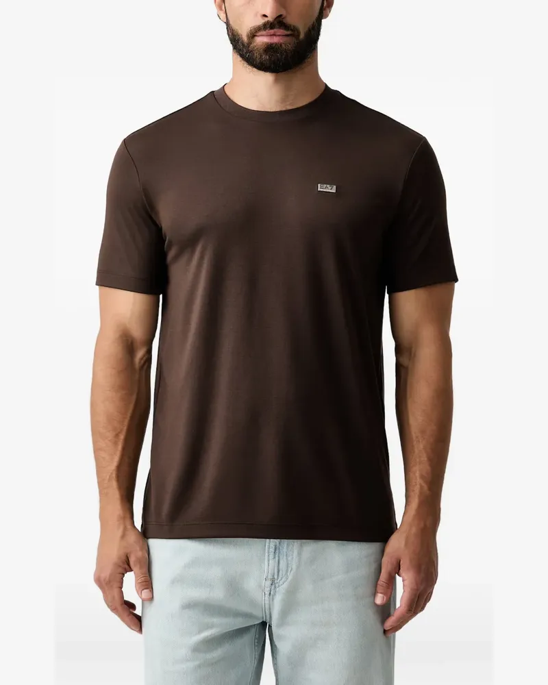 EA7 T-Shirt mit Logo-Schild - Braun Braun