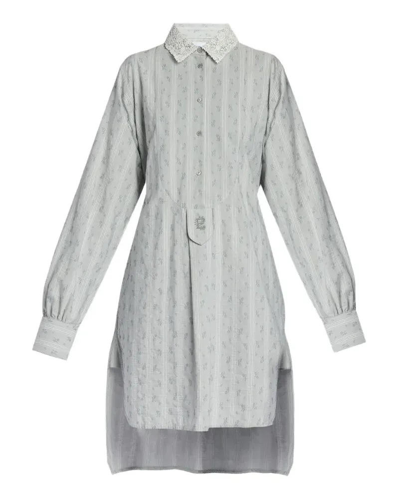 Erdem Kleid mit gestreiftem Kragen - Grau Grau