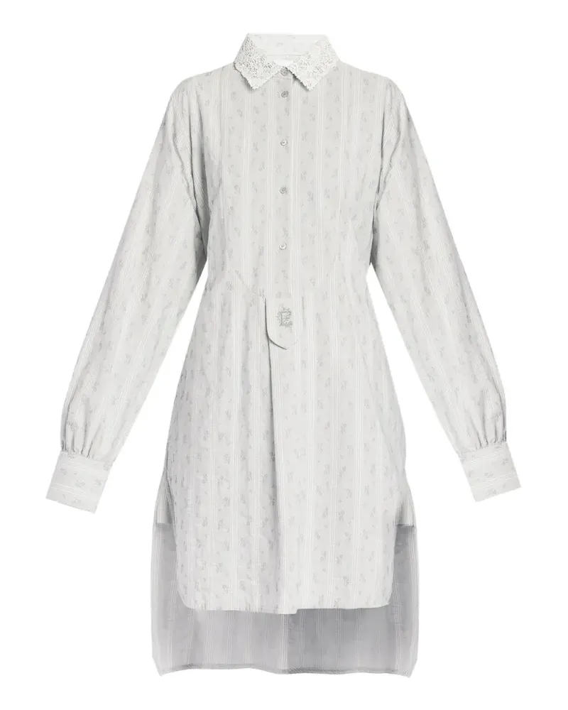 Erdem Kleid mit gestreiftem Kragen - Grau Grau