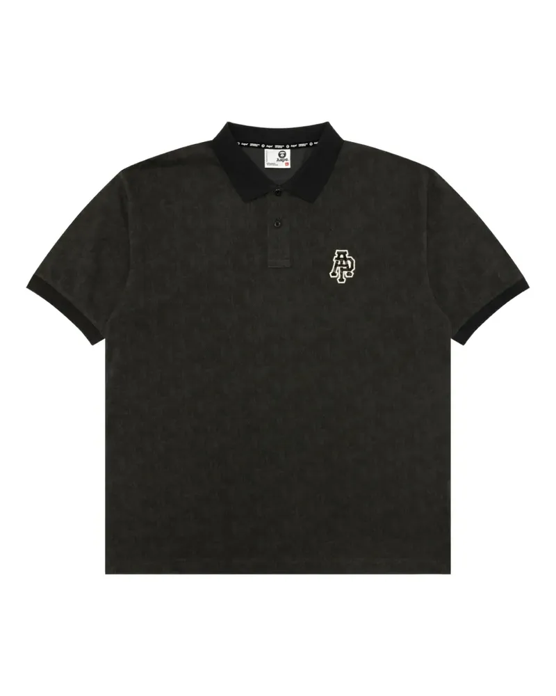 BAPE logo-patch polo shirt - Grau Grau