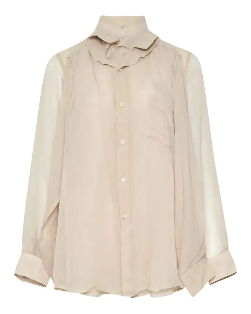 Comme des Garçons sheer layered shirt - Nude Nude