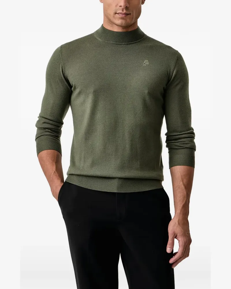 Karl Lagerfeld Stehkragen-Pullover mit Logo - Grün Grün