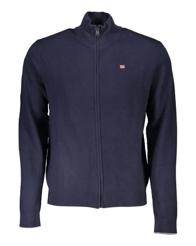 Napapijri logo-patch zip-up jacket - Blau Blau