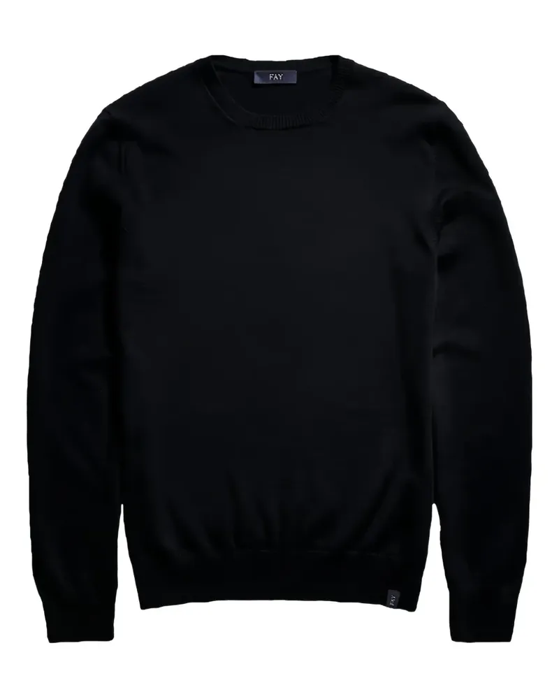 Fay Klassischer Pullover - Schwarz Schwarz