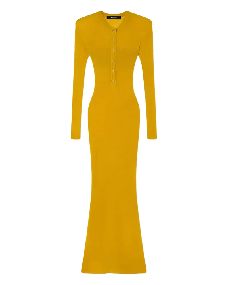Versace Kleid aus geripptem Strick - Gelb Gelb