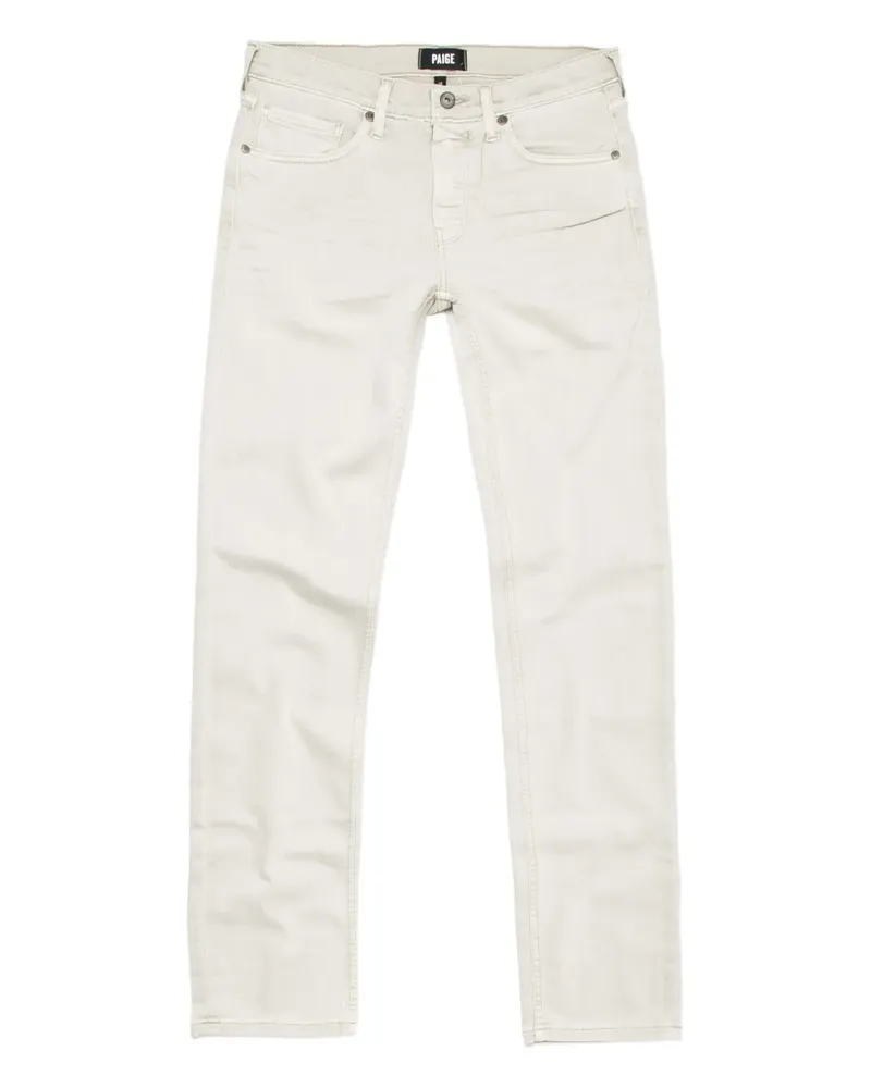 Paige Straight-Leg-Jeans mit Rückenpatch - Weiß Weiß