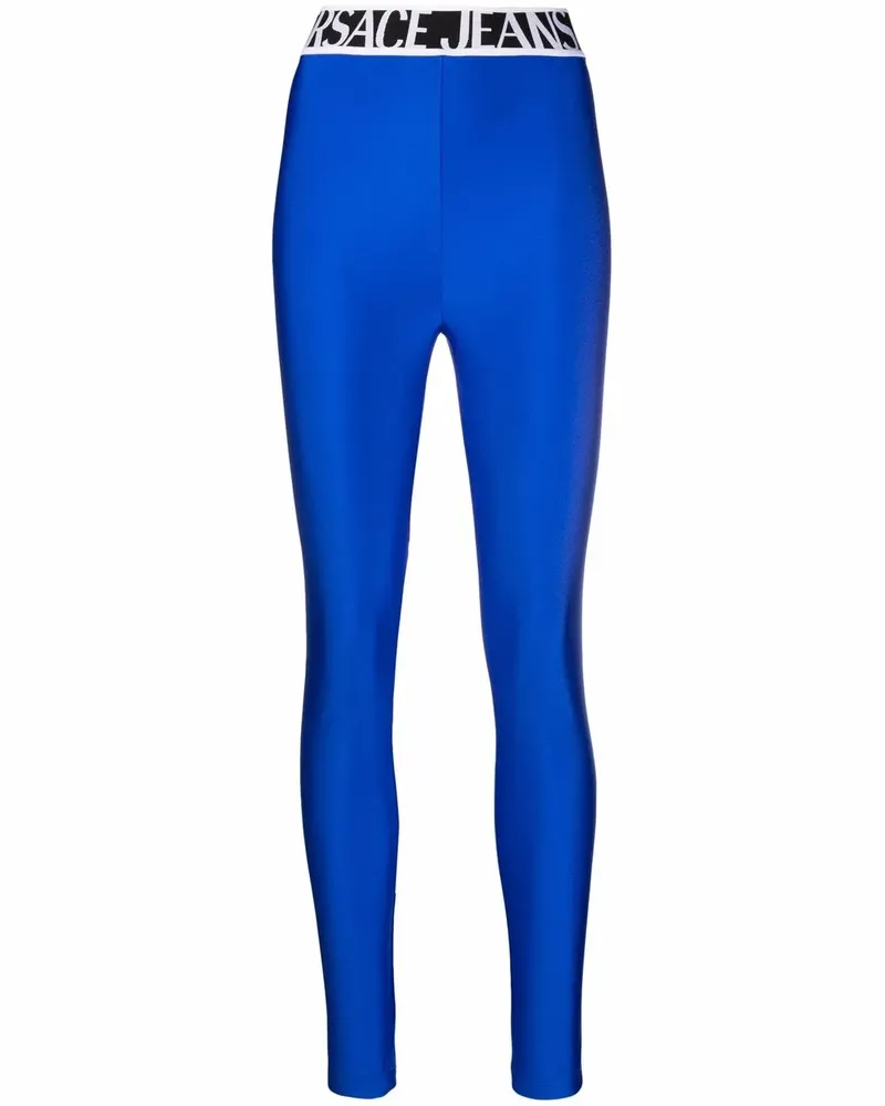 Versace Jeans Leggings mit Logo-Bund - Blau Blau