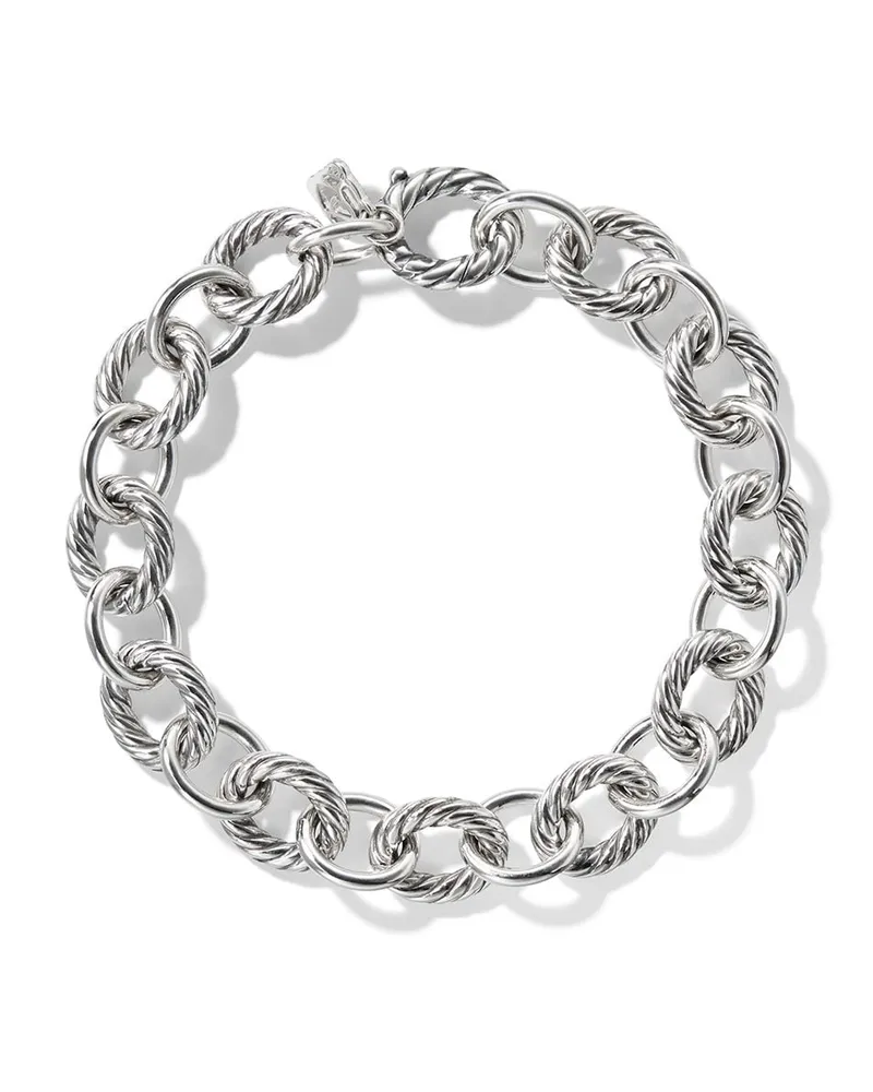 David Yurman Oval Link Armband aus Sterlingsilber 10mm Silber