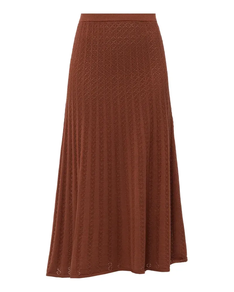Twin-Set perforated-knit midi skirt - Braun Braun