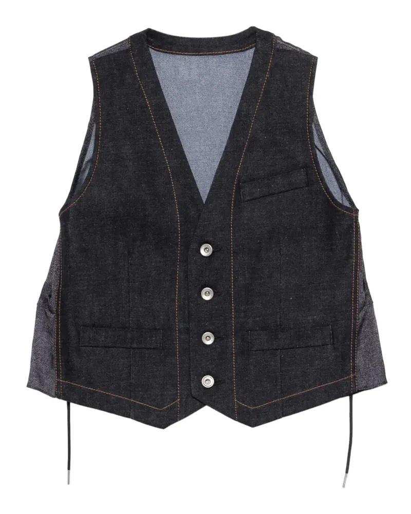 Sacai button front waistcoat - Blau Blau