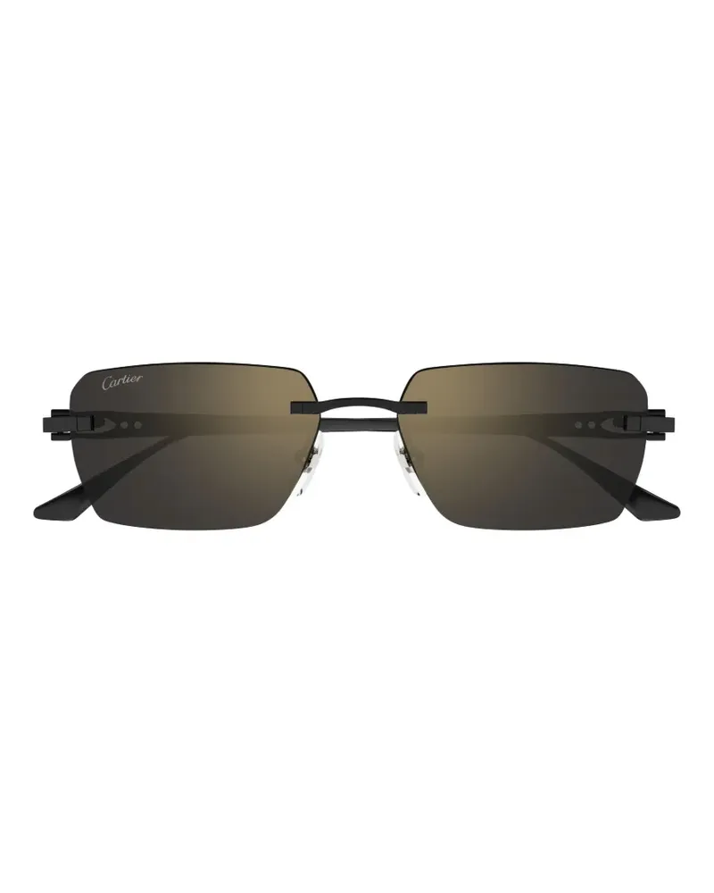 Cartier rimless rectangle-frame sunglasses - Schwarz Schwarz