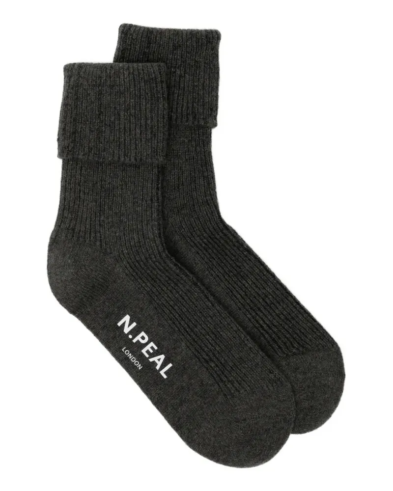 N.Peal Gerippte Socken - Grau Grau
