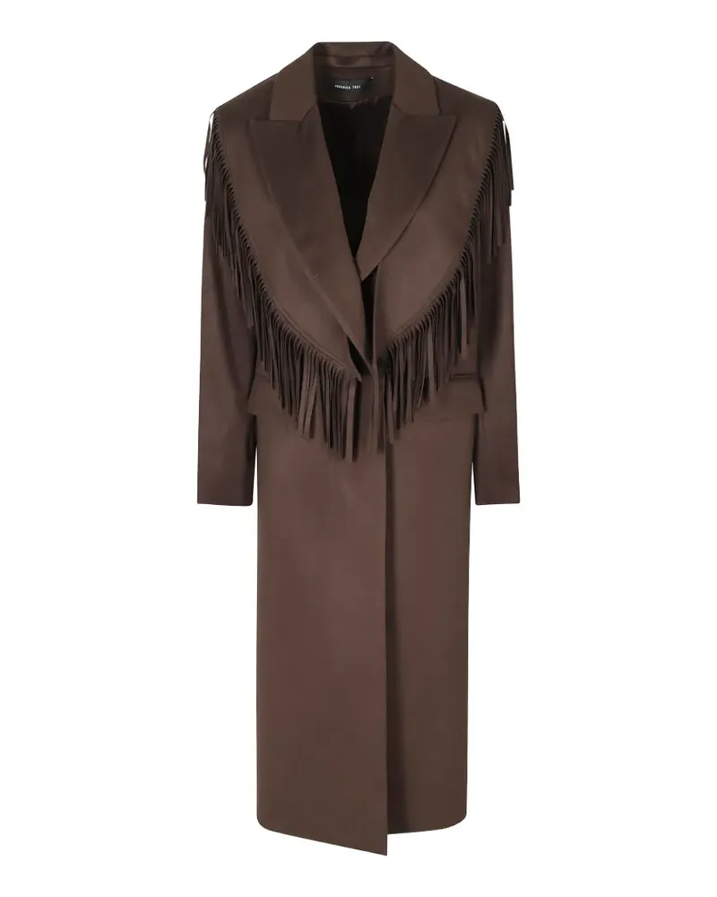 Federica Tosi Cape-Mantel mit Fransen - Braun Braun