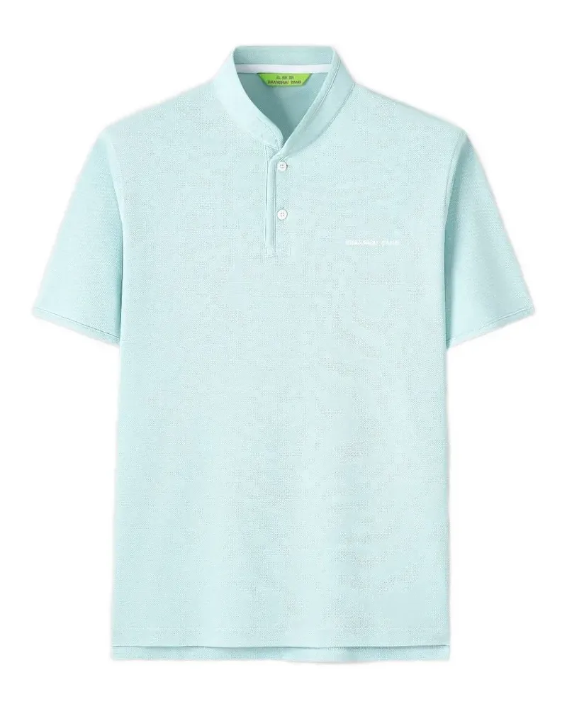 Shanghai Tang Mandarin-Poloshirt mit Pferdemotiv - Blau Blau