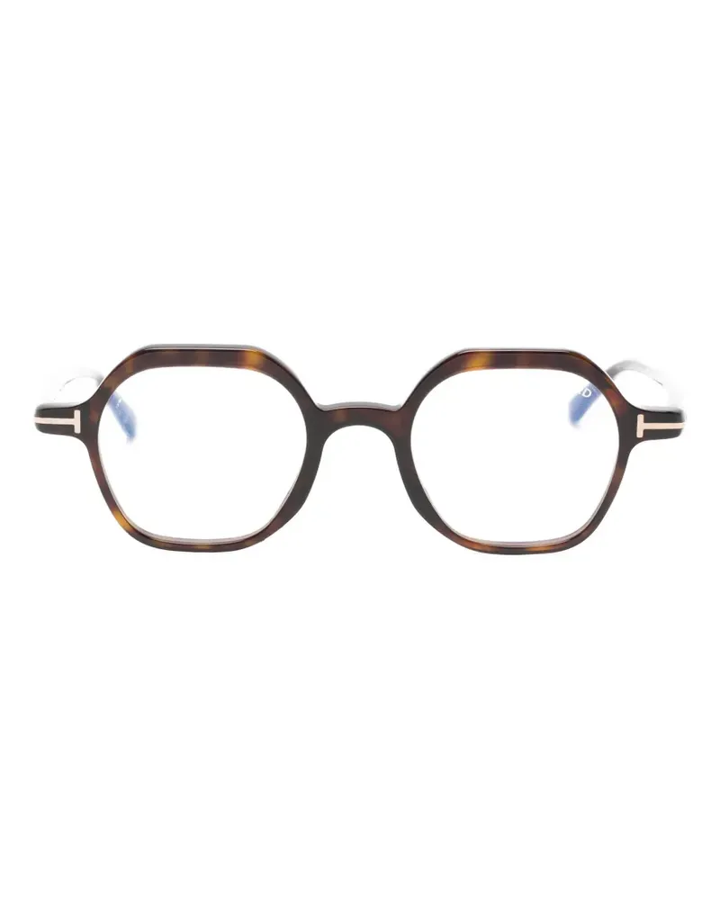 Tom Ford Brille mit geometrischem Gestell - Braun Braun