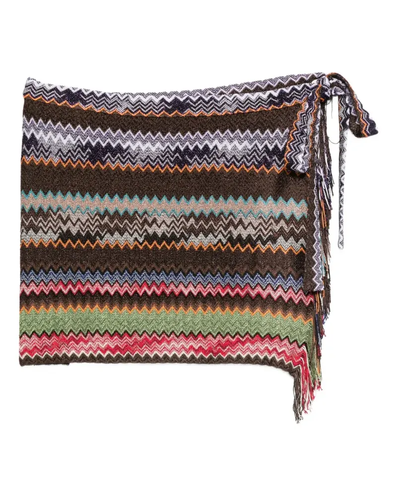 Missoni Gestrickter Pareo mit Fransensaum - Braun Braun
