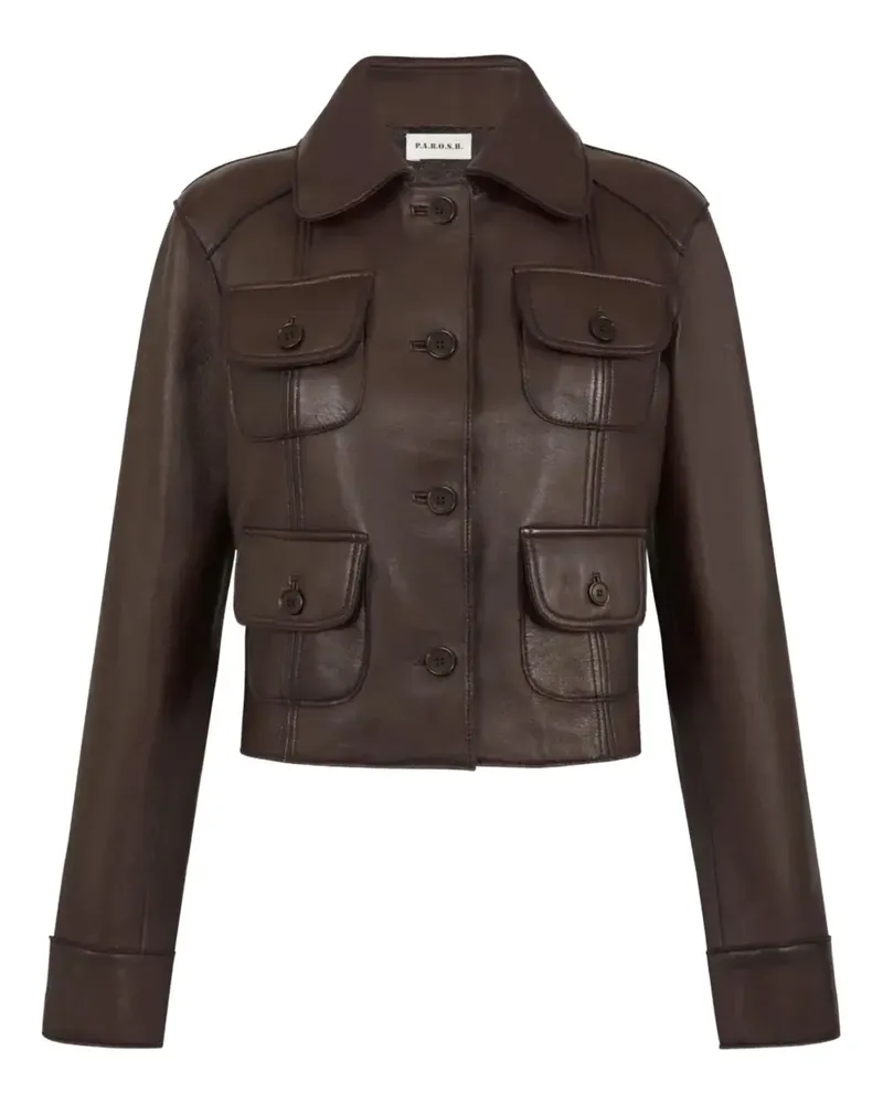 P.A.R.O.S.H. P.A.R.O H. Klassische Lederjacke - Braun Braun