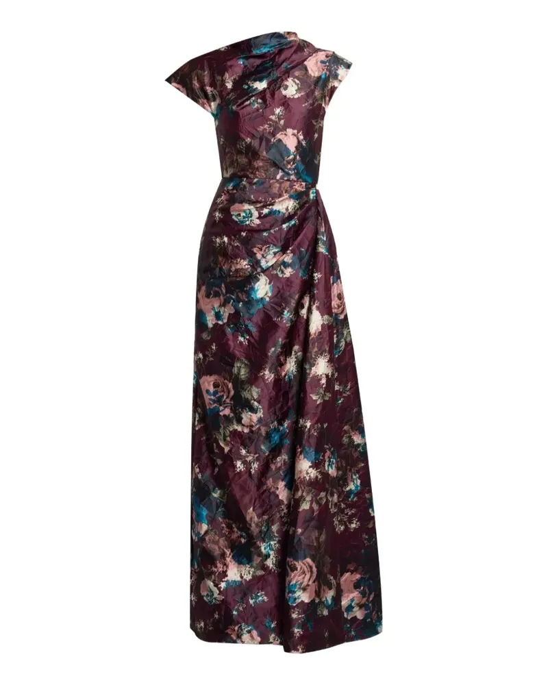 Erdem floral-print draped gown - Rot Rot