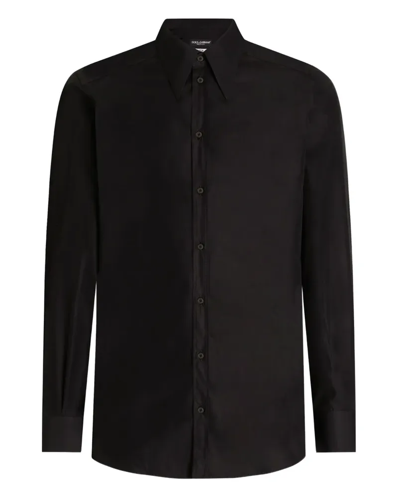 Dolce & Gabbana Hemd mit spitzem Kragen - Schwarz Schwarz