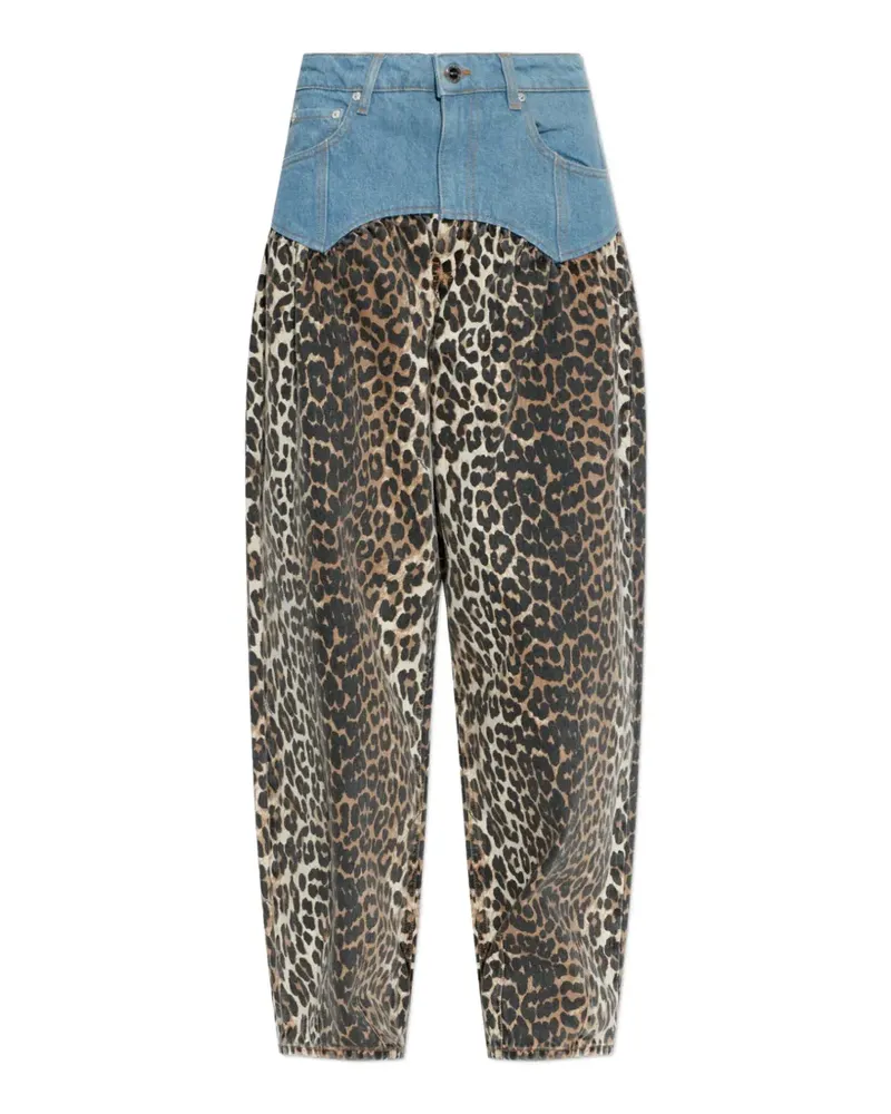 Ganni Jeans mit Leopardenprint - Braun Braun