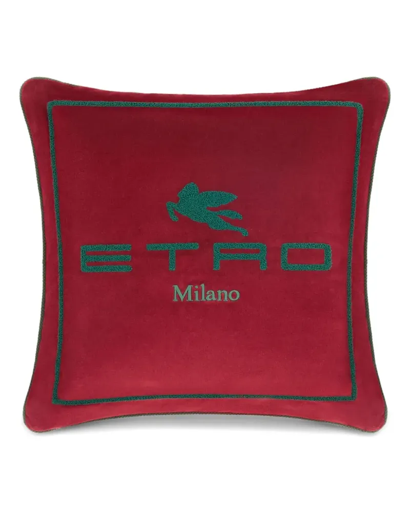 Etro Kissen mit Logo-Stickerei (45cm x 45cm) - Rot Rot