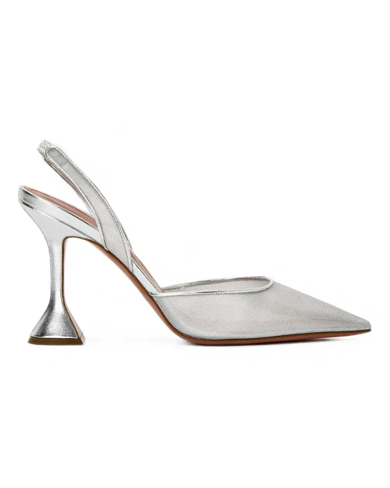 Amina Muaddi Holli Mesh-Pumps - Silber Silber