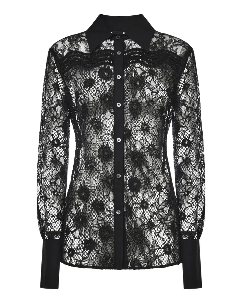Pinko flower-lace shirt - Schwarz Schwarz