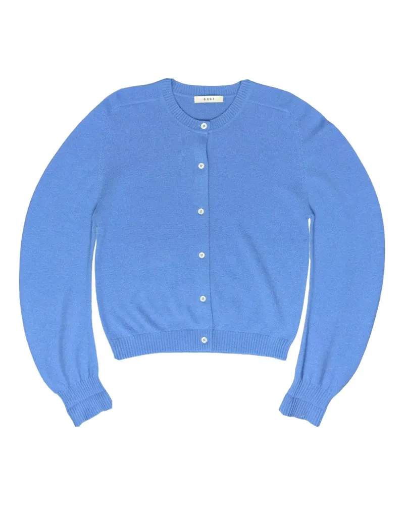 6397 Cardigan mit rundem Ausschnitt - Blau Blau