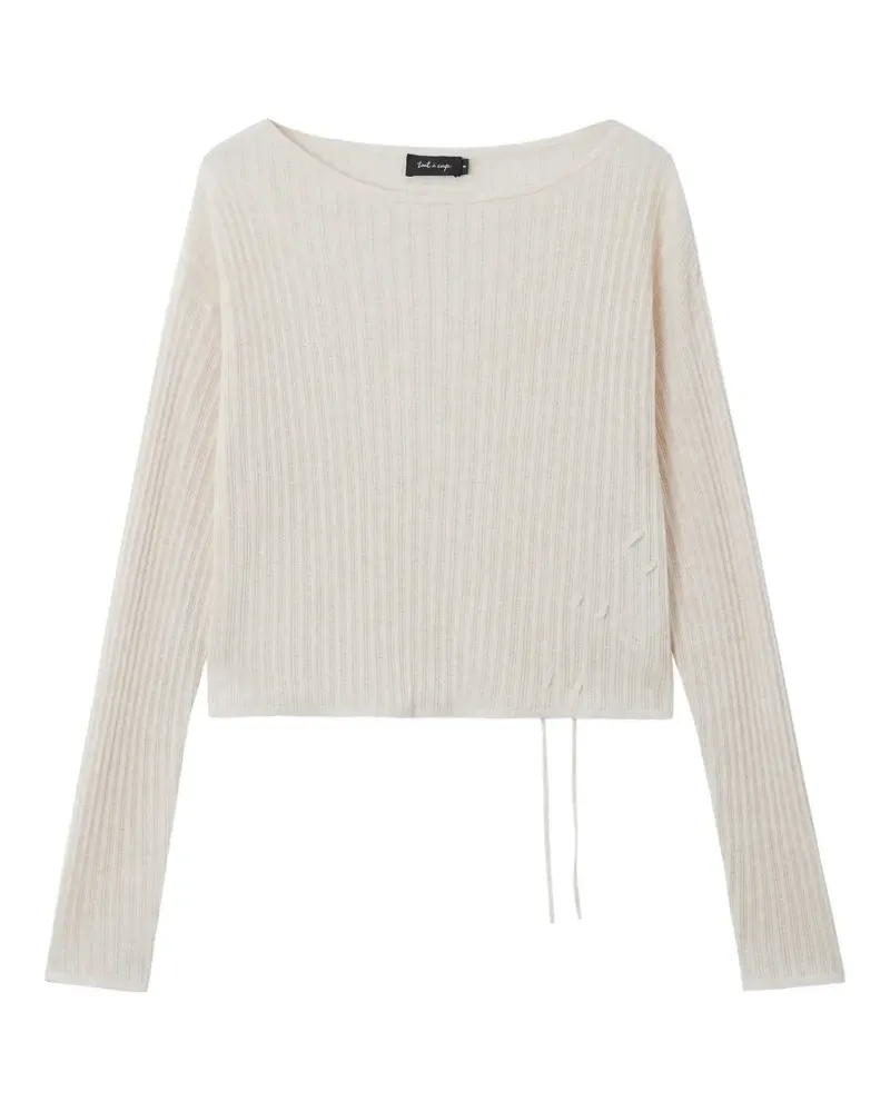 Tout a Coup Gerippter Pullover mit Kordelzug - Nude Nude