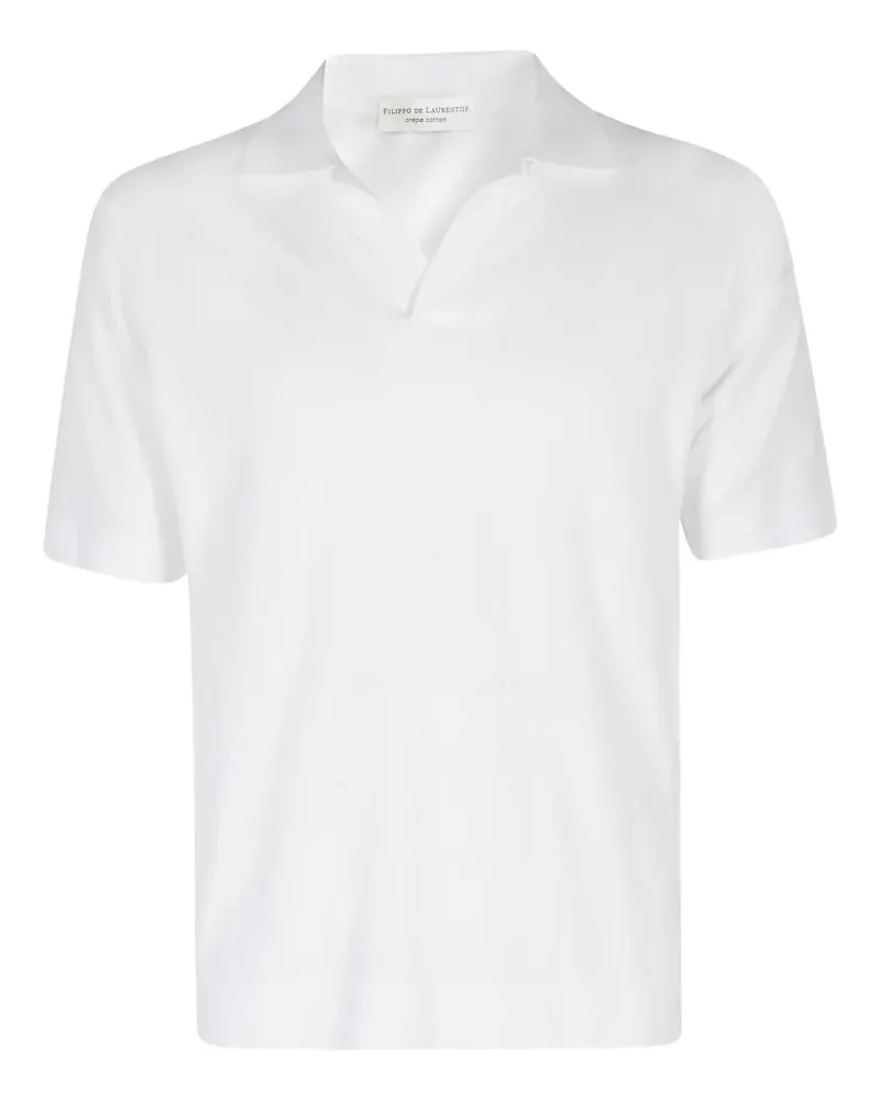 Filippo de Laurentiis Kurzärmeliges Oberteil mit Poloshirtkragen - Weiß Weiß