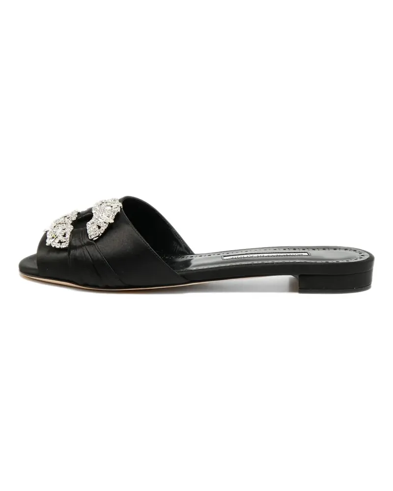 Manolo Blahnik Pralina Sandalen mit Kristallschnalle - Schwarz Schwarz