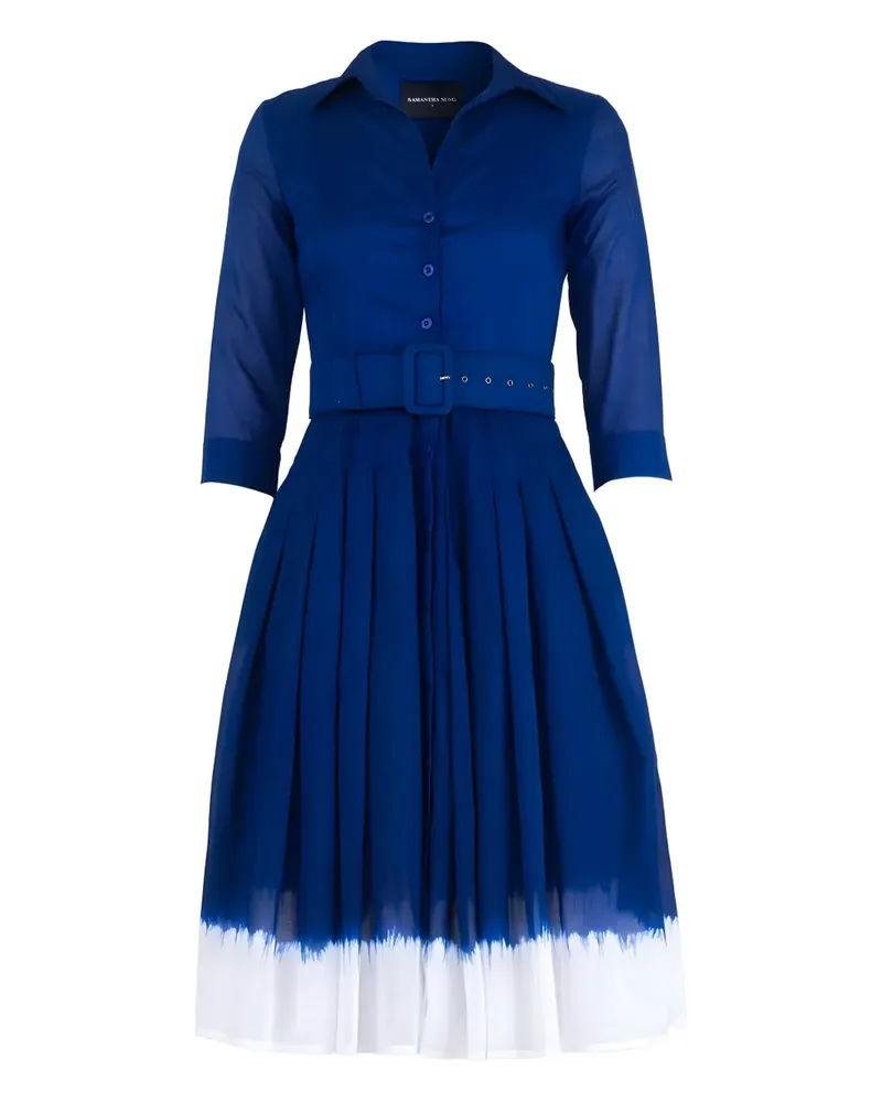 Samantha Sung Audrey Hemdkleid mit Falten - Blau Blau