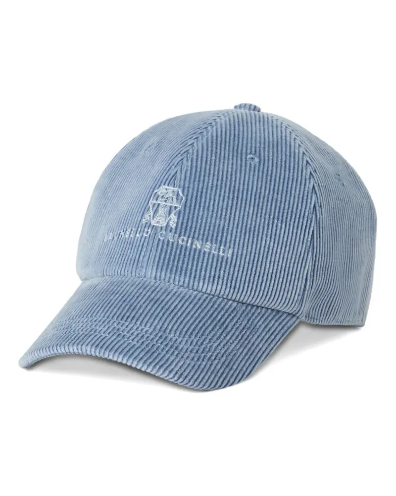 Brunello Cucinelli Baseballkappe aus Cord - Blau Blau