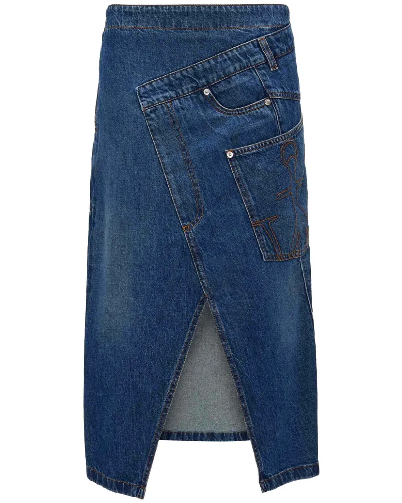 J.W.Anderson Denim-Hosenrock in Wickeloptik - Blau Blau