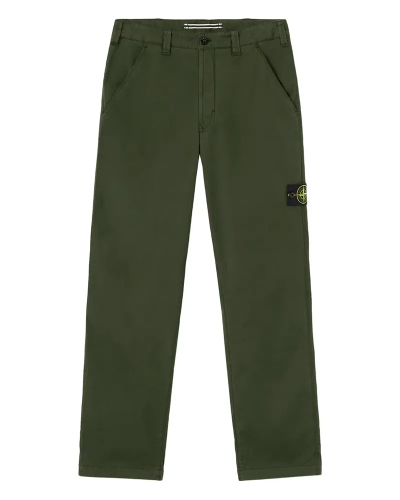 Stone Island Hose mit Logo-Patch - Grün Grün