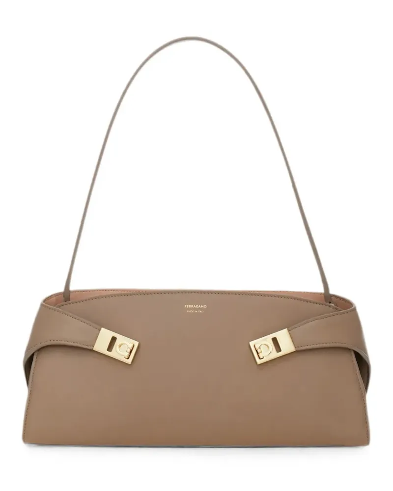 Ferragamo Schultertasche mit Gancini-Detail - Nude Nude